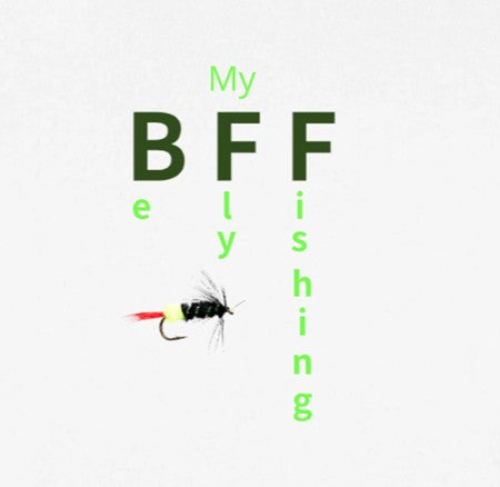 My BFF Be Fly Fishing vertical - Premium Unisex Crewneck T-shirt | Bella + Canvas 3001