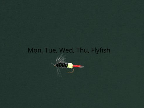 Mon, Tue, We, Thu, Flyfishing - Premium Unisex Crewneck T-shirt | Bella + Canvas 3001