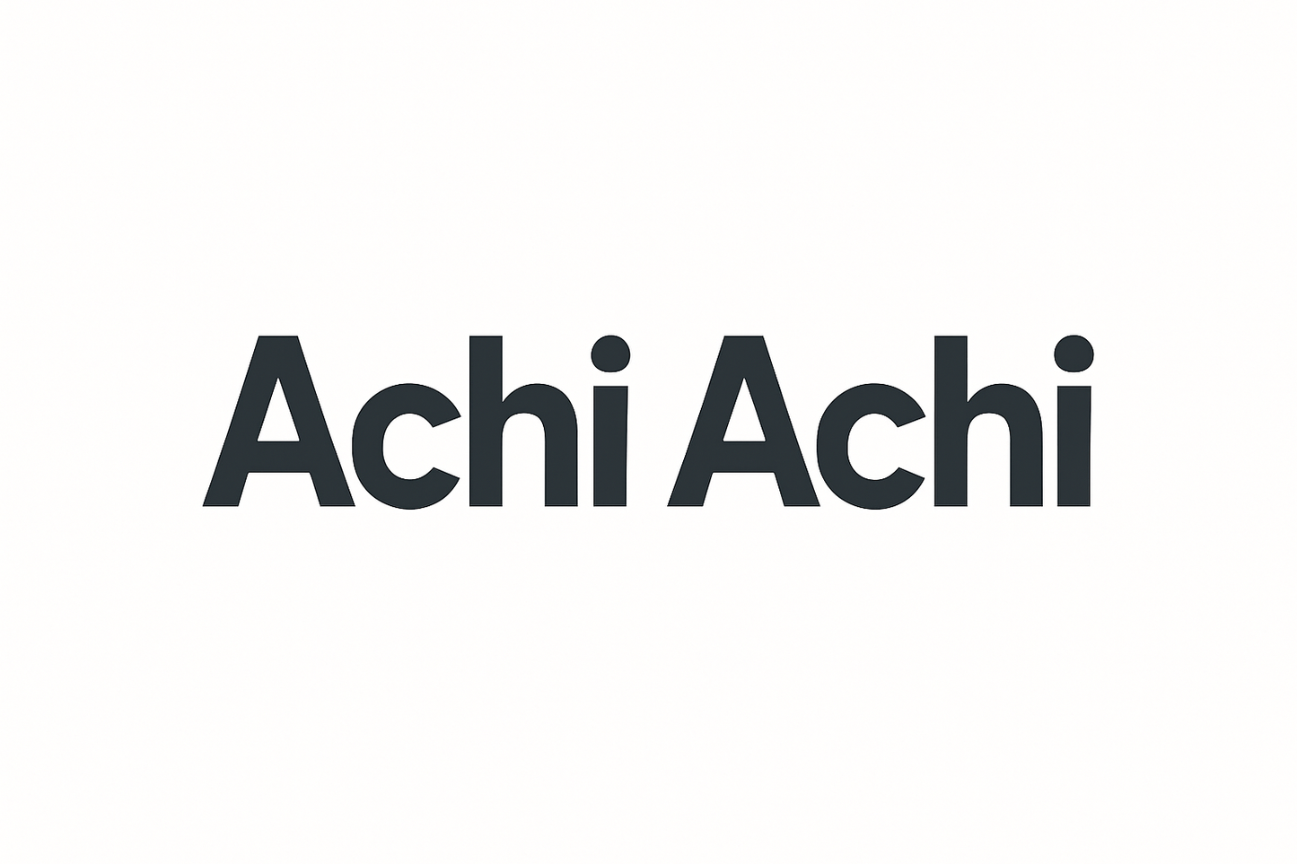 White banner with Achi Achi text