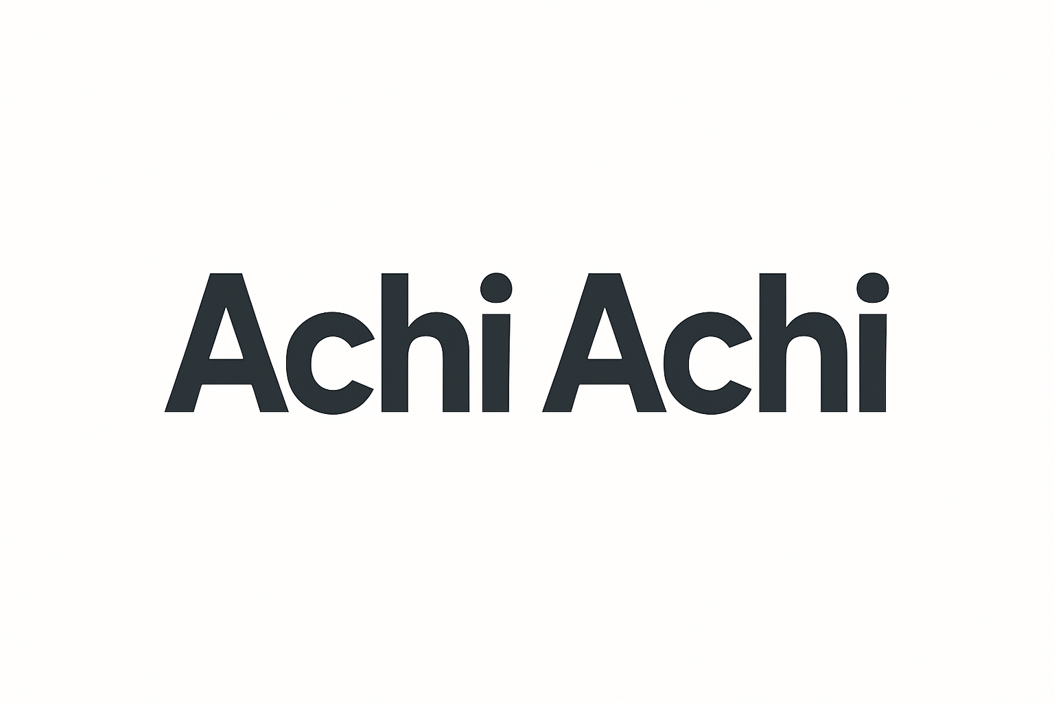 White banner with Achi Achi text